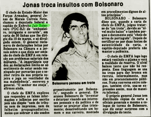 Reputação coronel Bolsonaro no exército era assustadora eleições