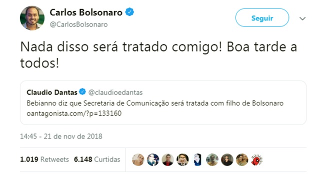Lei impede Bolsonaro de nomear filho Carlos Bolsonaro ministro ou assessor nepotismo 