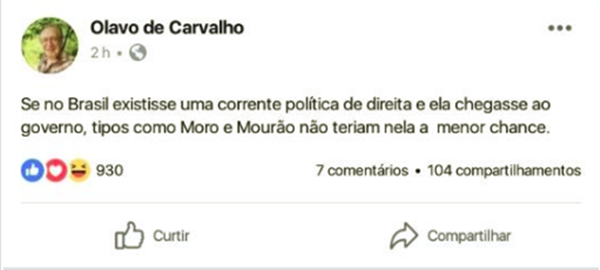 beija mão Sergio Moro em Olavo fim paladino da Justiça