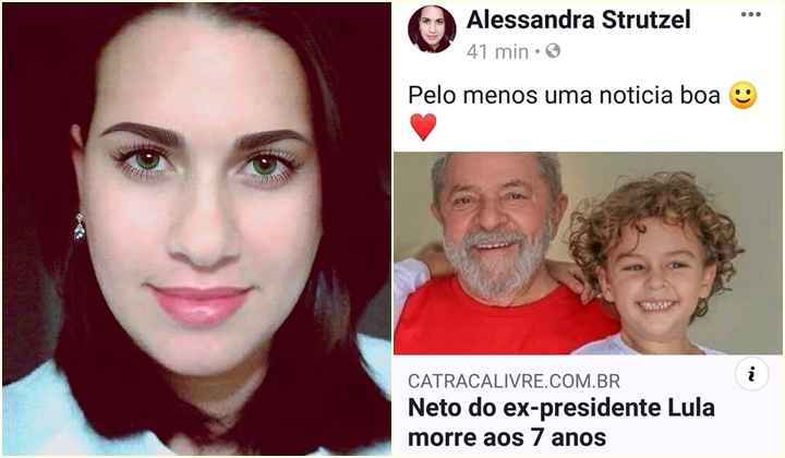 Alessandra Strutzel morte neto Lula