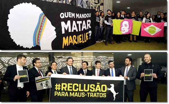 Deputados bolsonaristas latidos homenagem a Marielle congresso