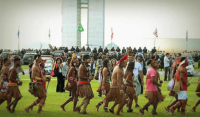 Índios Brasília vigilância da Força Nacional governo Bolsonaro