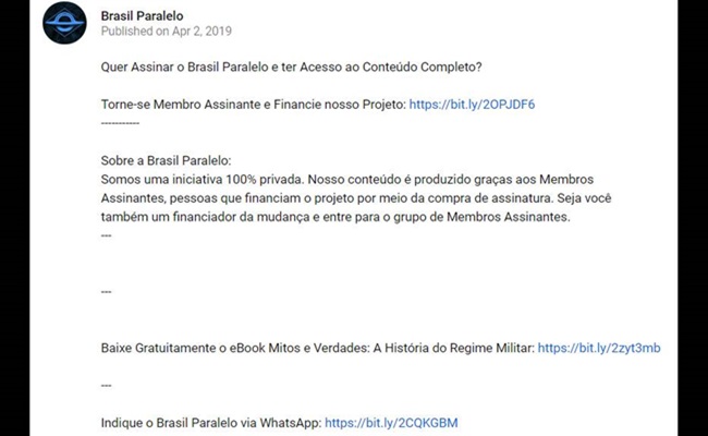 páginas de fake news filme pró-golpe de 1964