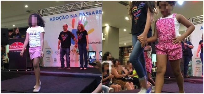 desfile crianças shopping adoção