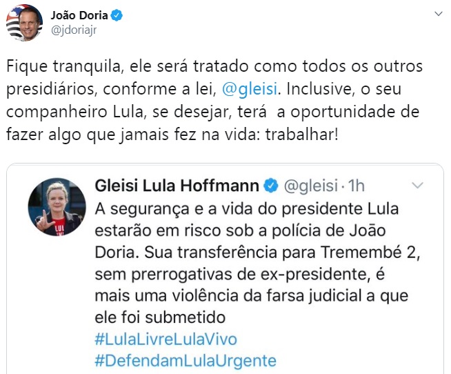 joão doria lula tremembé