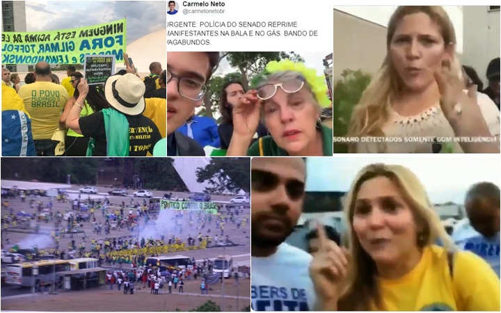 manifestantes intervenção militar STF spray