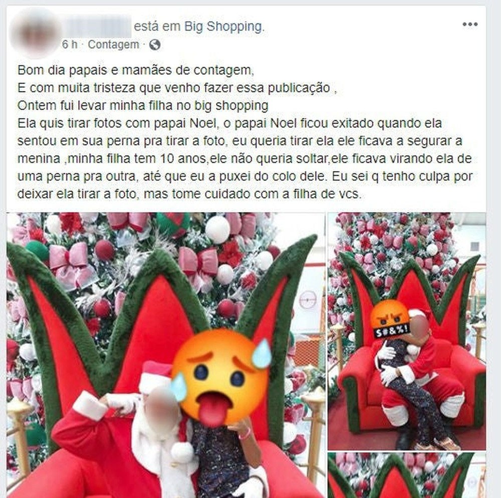 assédio papai noel shopping