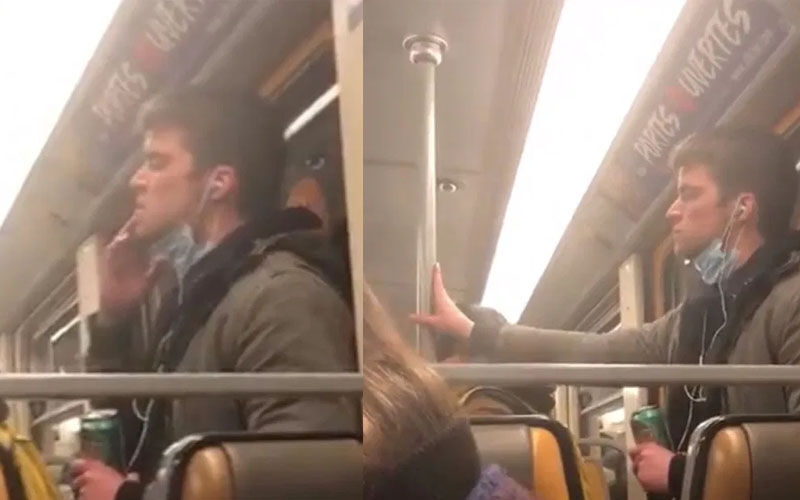 homem saliva metrô bélgica