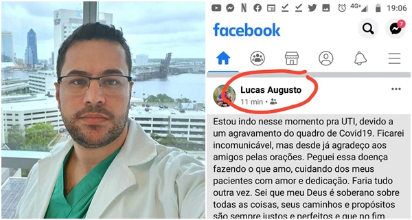 médico brasileiro despedida covid