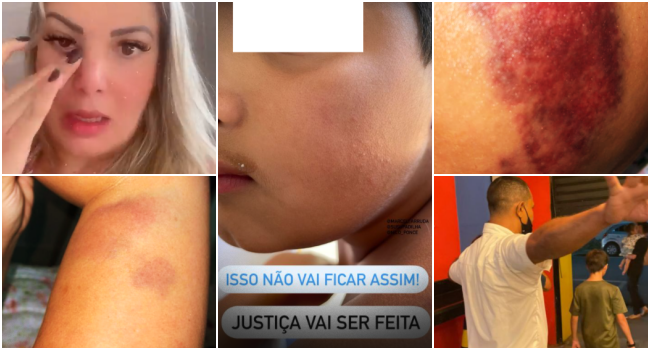 briga de crianças pais batem em menino apanhado filho Cuiabá 