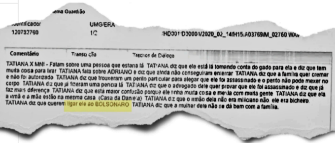 MP encerra escutas Adriano da Nóbrega se fodia amigo de Bolsonaro