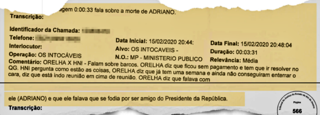 MP encerra escutas Adriano da Nóbrega se fodia amigo de Bolsonaro