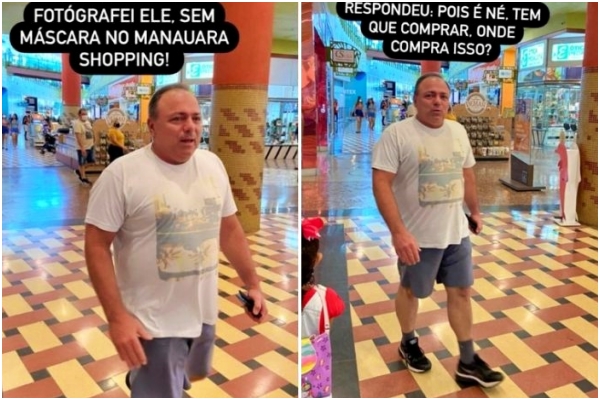 pazuello passeia shopping Manaus sem máscara debocha onde compra