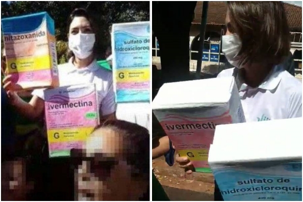 Michelle Bolsonaro caixas gigantes cloroquina ivermectina viagem oficial