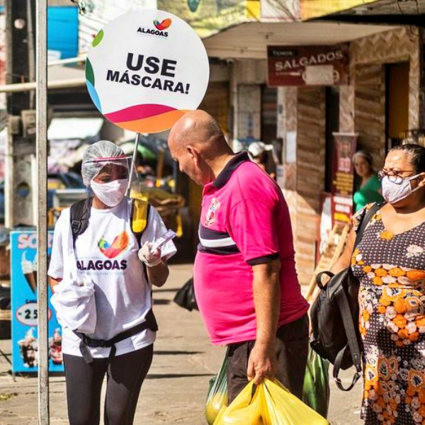 Alagoas torna obrigatório uso de máscara pandemia covid