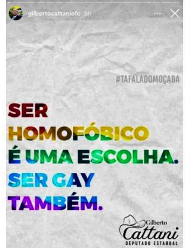  Deputado bolsonarista defende direito homofobia escolha gay mato grosso