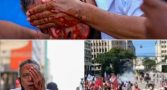Governador afasta oficial da PM que comandou repressão a manifestantes no Recife manifestante-agredido-pm-recife