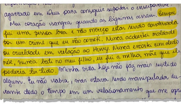 Monique Medeiros escreve cartas prisão detalha versões combinadas