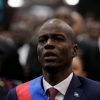 Haitian President Moise sings the national anthem during the Inauguration ceremony in Port-au-Prince