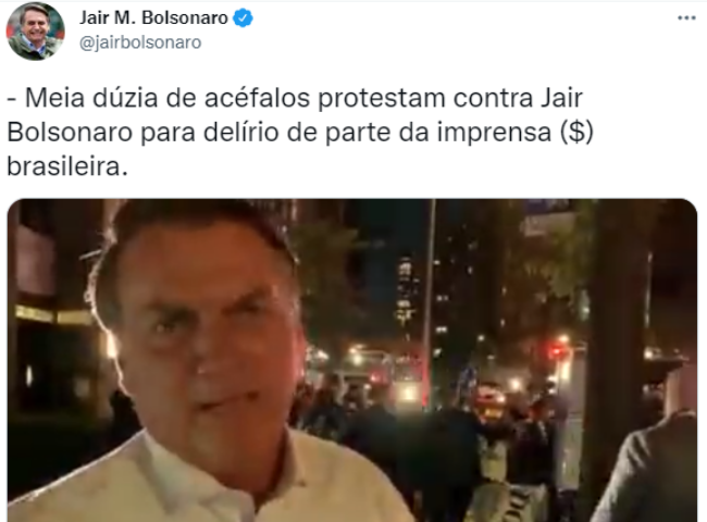 VÍDEO Bolsonaro reclama manifestantes NY