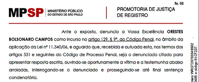 Orestes Sobrinho Bolsonaro réu tentativa feminicídio lesão corporal