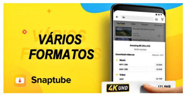 Ilimitados vídeos Snaptube Instagram qualidade