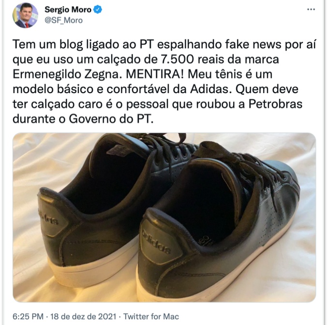 sapatos Moro fake news tríplex Lula 