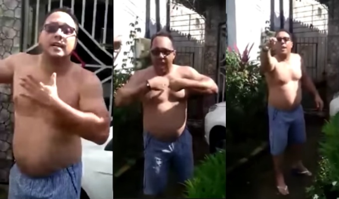 Homem flagrado humilhando garis Vai limpar lixo ensino superior