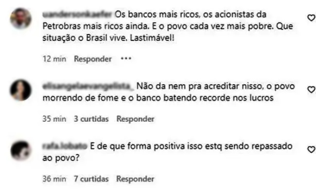 Divulgação lucro recorde BB reação redes fome