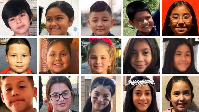 Crianças vítimas do massacre no Texas