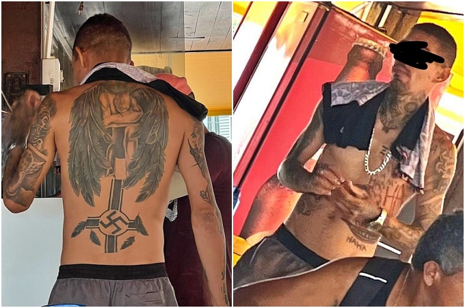 Homem tatuagem nazista circula sem camisa orla João Pessoa crime