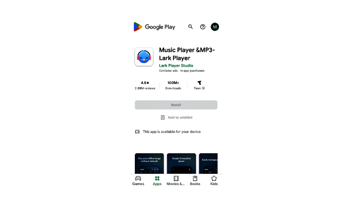 Lark Player melhor player mídia áudio vídeo gratuito android