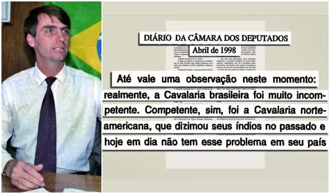 Áudio Bolsonaro defende massacre indígena some registros Câmara