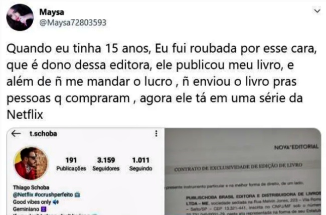 responsável trauma mulher rejeitou Coach Campari Thiago Schoba rouba livro