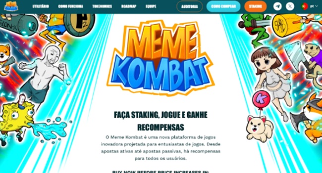 Será assassino Pepe Coin Novo projeto Web3 Meme Kombat arrecada milhão potente pré venda ganha APY bate nova alta preços