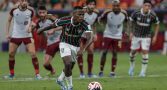 Arias na hora da cobrança de pênalti em Fluminense x Al Ahly — Foto: Lucas Merçon/Fluminense Arias na hora da cobrança de pênalti em Fluminense x Al Ahly — Foto: Lucas Merçon/Fluminense