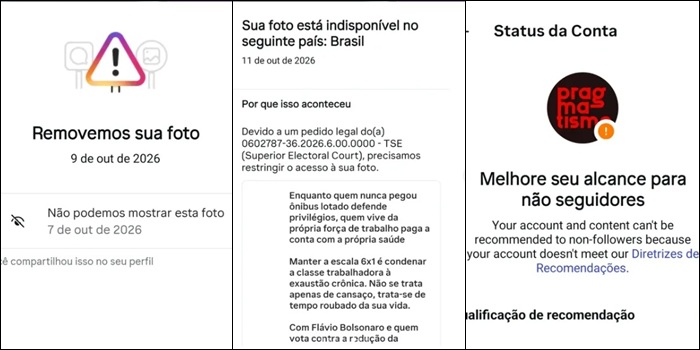 GRAVE Instagram restrições Pragmatismo Flávio Bolsonaro acionar Kassio Nunes Marques censurar página